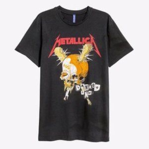 Metallic Distressed Band Tee Damage Inc